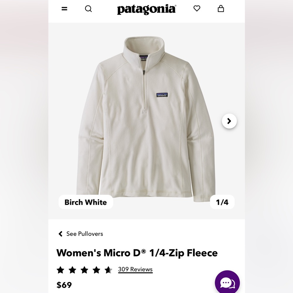 Patagonia Fleece Half Zip XS